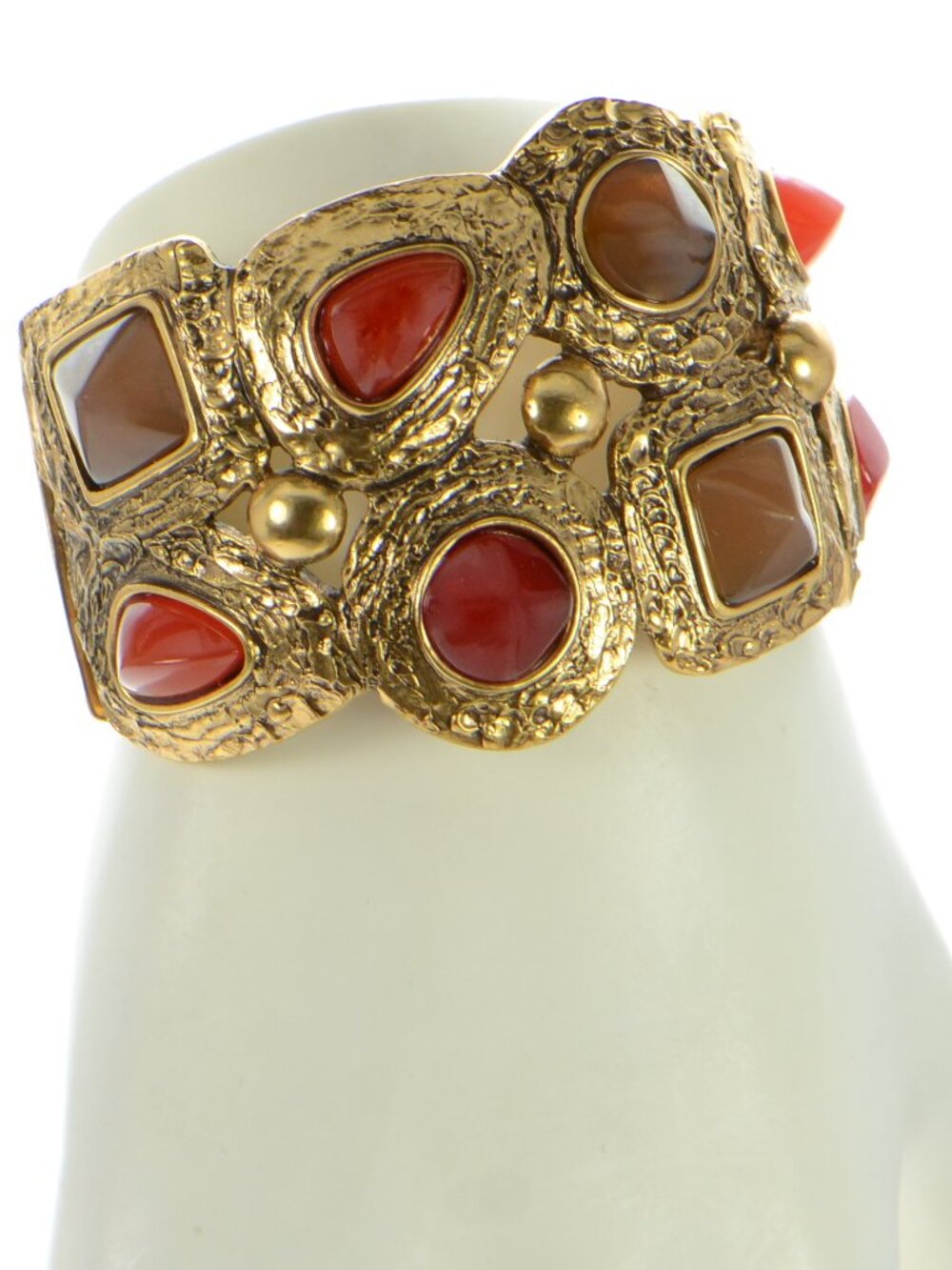 Vintage Oscar de la Renta Gold-tone Multi-stone Bracelet